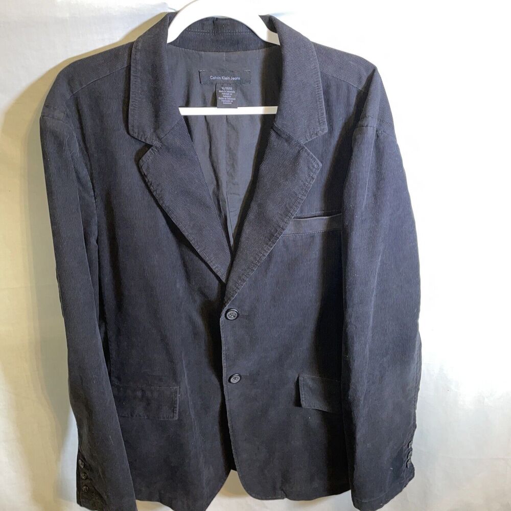 Calvin Klein Jeans Corduroy Jacket Women’s Size XL Black Long Sleeve Button Up